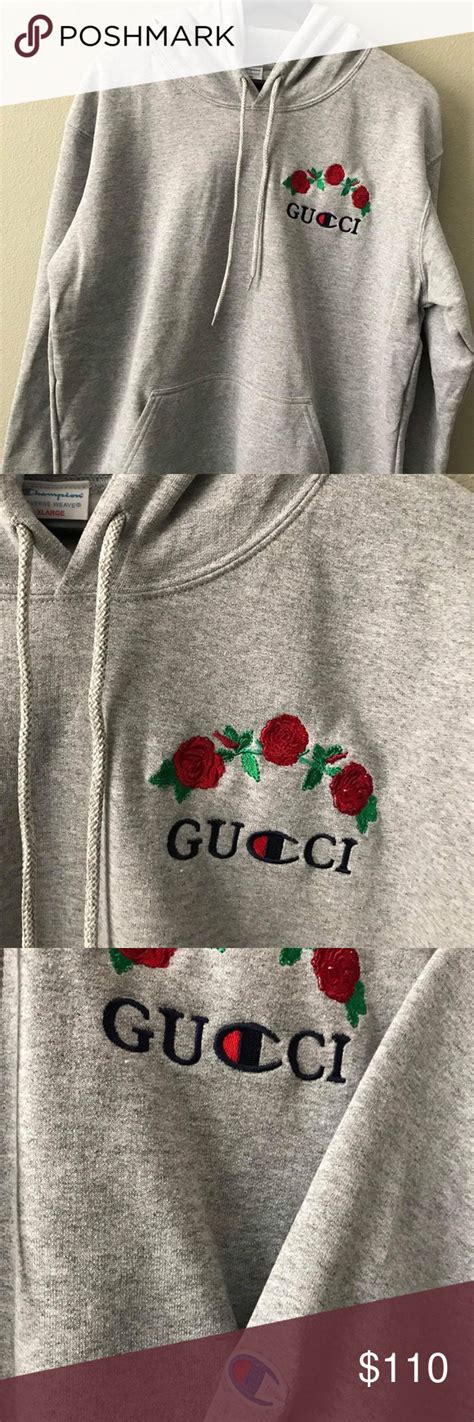 gucci stripe hoodie fake|gucci x champion hoodie real.